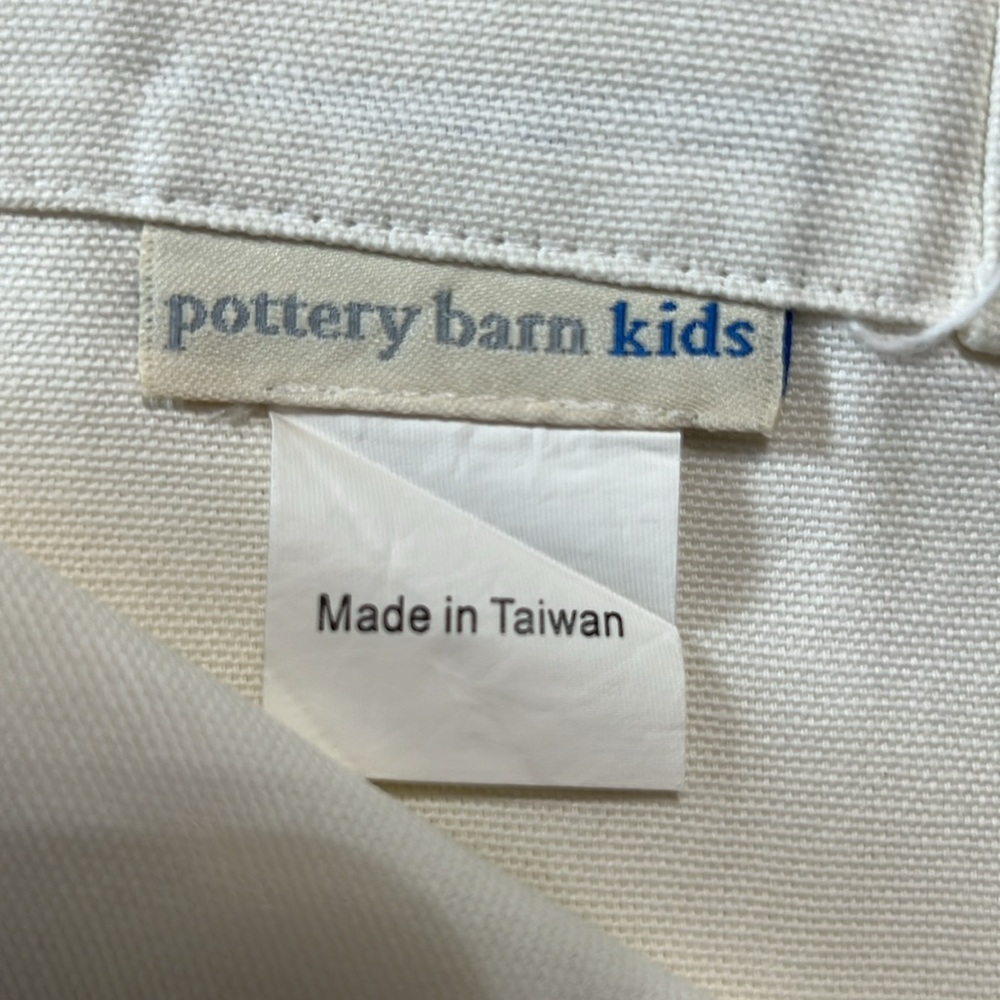 Pottery Barn Kids Tab Top Ivory Cotton Curtains - Picture 2 of 5